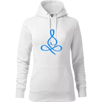 Dámská mikina Yoga - lotus modrý (Moňas) - Mikina dámská Cape s kapucí - M ( Bílá )