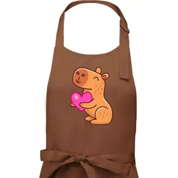 Kuchyňská zástěra Zamilovaná kapybara - Dámská zástěra na vaření - Univerzální velikost ( Kakaová )