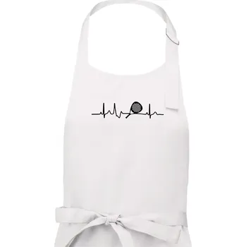 Kuchyňská zástěra Ekg padel raketa - Pánská zástěra na vaření - Univerzální velikost ( Bílá )