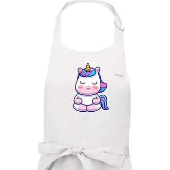 Kuchyňská zástěra Yoga jednorožec - relax - Pánská zástěra na vaření - Univerzální velikost ( Bílá )