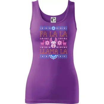 Dámské tričko Fa la la LAMA la - Dámské tílko - M ( Fialová )
