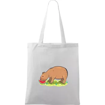 Kapybara a meloun - Taška bavlněná - 42 x 38 cm ( Bílá )