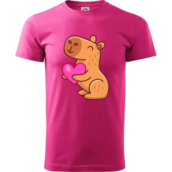 Pánské tričko Zamilovaná kapybara - Klasické pánské triko vyšší gramáže - XS ( Purpurová )