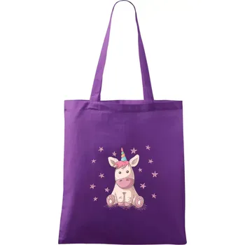 Jednorožec miminko - Taška bavlněná - 42 x 38 cm ( Fialová )