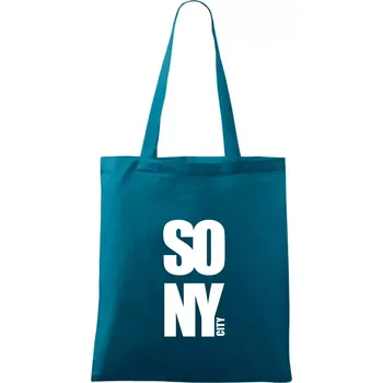 SO NY city - Taška bavlněná - 42 x 38 cm ( Petrolejová )