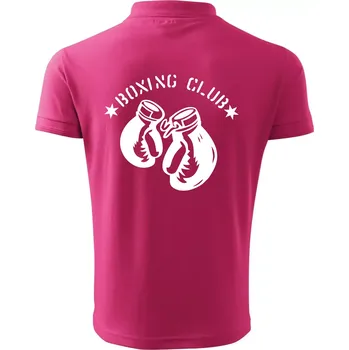 Pánská košile Boxing club nápis - Polokošile pánská Pique Polo 203 - 3XL ( Purpurová )