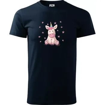 Pánské tričko Jednorožec miminko - Triko extra velké (5-8XL) - 8XL ( Námořní modrá (velmi tmavá - téměř černá) )