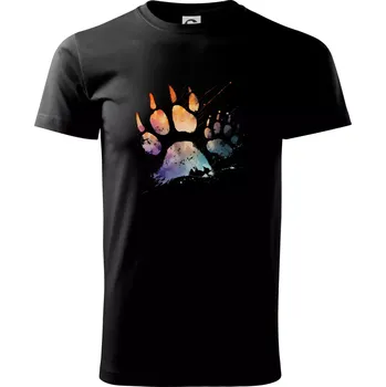 Pánské tričko Dvě kočičí packy vodovou barvou - Triko extra velké (5-8XL) - 8XL ( Černá )