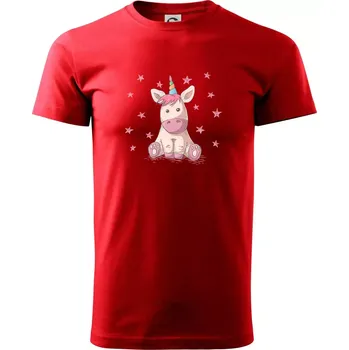 Pánské tričko Jednorožec miminko - Klasické pánské triko vyšší gramáže - XS ( Červená )