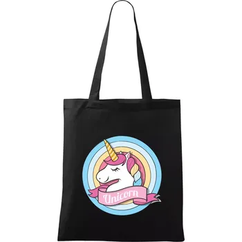 Jednorožec v kolečku - Taška bavlněná - 42 x 38 cm ( Černá )
