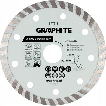 Řezný kotouč DIAMANTOVÝ ŘEZNÝ KOTOUČ 125 mm TURBO SEGMENTOVÝ pro suché i mokré řezání