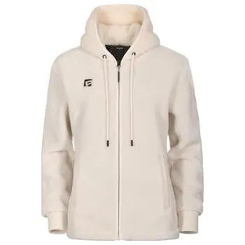 Dámská móda PROGRESS POLARA – Dámská sherpa mikina, celorozepínací, hřejivá, stylová krémová L