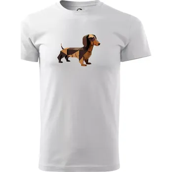 Jezevčík - slepený z papíru - Triko extra velké (5-8XL) - 7XL ( Bílá )