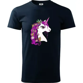 Vánoční jednorožec - Triko extra velké (5-8XL) - 8XL ( Námořní modrá (velmi tmavá - téměř černá) )