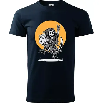 Pánské tričko Jednorozeč vs. smrtka - Triko extra velké (5-8XL) - 8XL ( Námořní modrá (velmi tmavá - téměř černá) )