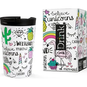 Termohrnek Termos I-Drink unicorn 0,26 l bílý