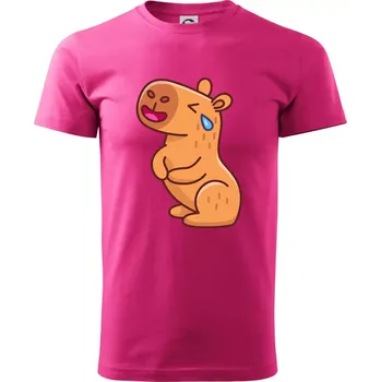 Pánská móda Smutná kapybara - Klasické pánské triko vyšší gramáže - 3XL ( Purpurová )