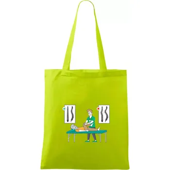 Fyziologické zakřivení páteře - Taška bavlněná - 42 x 38 cm ( Limetková )