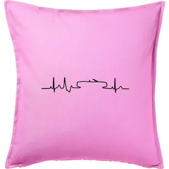 Polštář EKG cabriolet - Polštář 50x50 - 50x50 - Pouze potah ( Růžová )