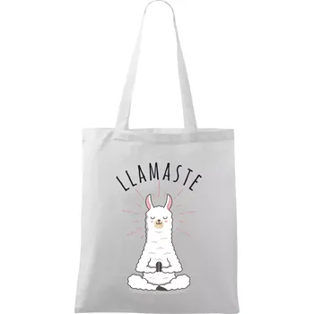 Nákupní taška Yoga Llamaste - Taška bavlněná - 42 x 38 cm ( Bílá )
