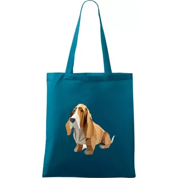 Baset slepený z papíru - Taška bavlněná - 42 x 38 cm ( Petrolejová )