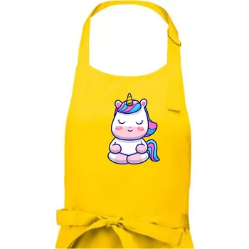 Kuchyňská zástěra Yoga jednorožec - relax - Dámská zástěra na vaření - Univerzální velikost ( Žlutá )
