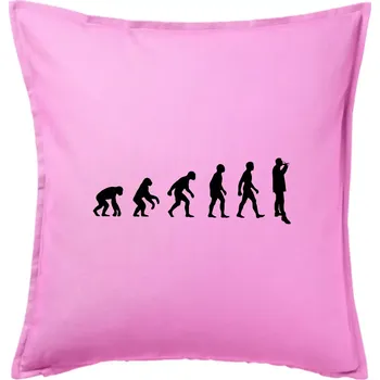 Polštář Evoluce vína muž - Polštář 50x50 - 50x50 - Pouze potah ( Růžová )