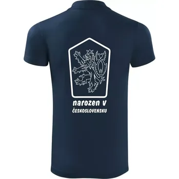 Pánská košile Narozen / narozena v Československu - Polokošile Victory sportovní (dresovina) - 2XL ( Námořní modrá (velmi tmavá - téměř černá) )