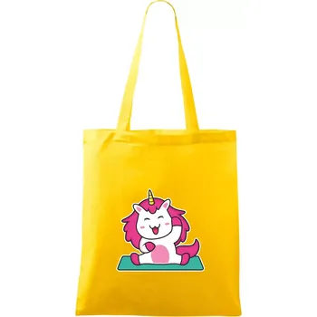 Yoga veselý jednorožec - Taška bavlněná - 42 x 38 cm ( Žlutá )