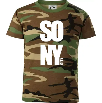 Chlapecké tričko SO NY city - Dětské maskáčové triko - 134 cm/8 let ( Hnědý maskáč )