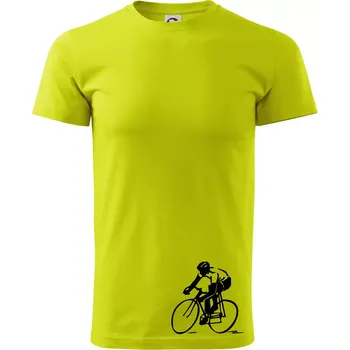 Silniční cyklista - Klasické pánské triko vyšší gramáže - S ( Limetková )