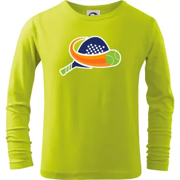 Dětská móda Padel logo barevné - Triko dětské Long Sleeve - 146 cm/10 let ( Limetková )