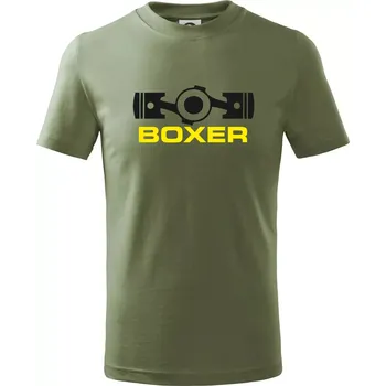 Boxer Píst - Tričko dětské bavlněné - 104-110cm / 3-4 roky ( Khaki )