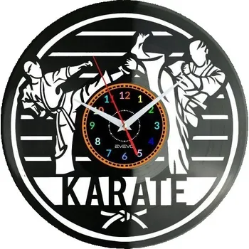 Hodiny Karate Nástěnné Hodiny Vinylová Deska Moderní Dekorativní Dárek k Narozeninám