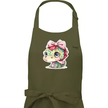 Kuchyňská zástěra Dračí holčička - Dámská zástěra na vaření - Univerzální velikost ( Khaki )
