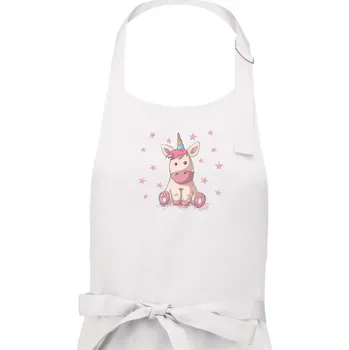 Kuchyňská zástěra Jednorožec miminko - Dámská zástěra na vaření - Univerzální velikost ( Bílá )
