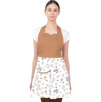 Kuchyňská zástěra Gastronomická zástěra přední S/M – Muffinový vzor 053D