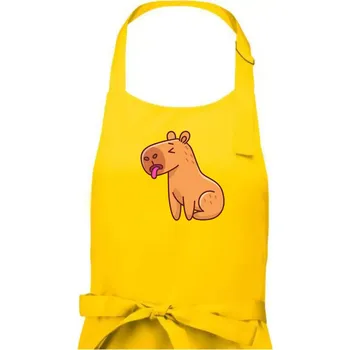 Kuchyňská zástěra Unavená kapybara - Dámská zástěra na vaření - Univerzální velikost ( Žlutá )