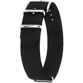 Řemínek na hodinky Textilní řemínek Hirsch Rush Recycle XL 40536050-2, černý, délka XL - 22 mm