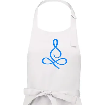 Kuchyňská zástěra Yoga - lotus modrý (Moňas) - Pánská zástěra na vaření - Univerzální velikost ( Bílá )