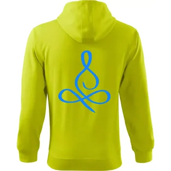 Pánská mikina Yoga - lotus modrý (Moňas) - Mikina s kapucí na zip trendy zipper - XL ( Limetková )