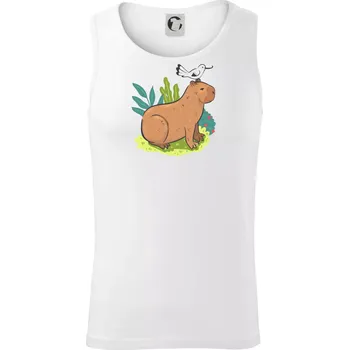 Kapybara a ptáček - Tílko pánské Core - XL ( Bílá )