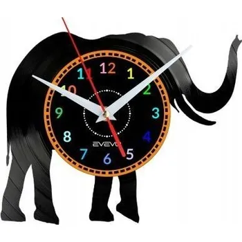 Hodiny SLON HODINY NÁSTĚNNÉ DEKORATIVNÍ MODERNÍ VINYLOVÁ DESKA VINYL E