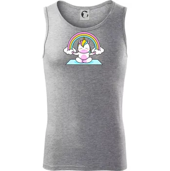 Yoga jednorožec - duha - Tílko pánské Core - XL ( Tmavě šedý melír )