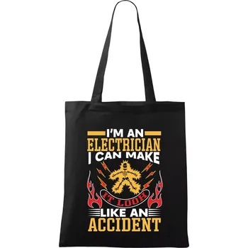 Elektrikář - úraz proudem - Taška bavlněná - 42 x 38 cm ( Černá )