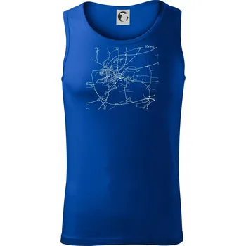 Mapy měst černobílé Slaný - Tílko pánské Core - 2XL ( Královská modrá )
