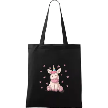 Nákupní taška Jednorožec miminko - Taška bavlněná - 42 x 38 cm ( Černá )