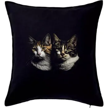 Polštář Dvě kočky fotka - Polštář 50x50 - 50x50 - Pouze potah ( Černá )