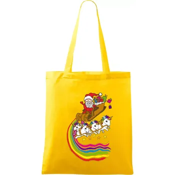 Santa a jednorožci (Pecka design) - Taška bavlněná - 42 x 38 cm ( Žlutá )