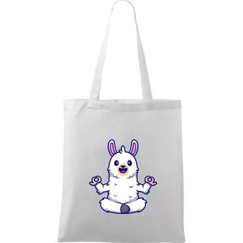 Yoga meditace - lama - Taška bavlněná - 42 x 38 cm ( Bílá )